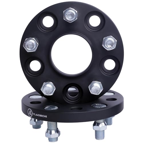 VLAOSCHI Black Forged 5x4.5 Hubcentric Wheel Spacers 15mm with 14x1.5 Studs 70.5mm Hub Bore, 5 Lug Wheel Spacer 5x114.3 Compatible with Mustang 2015-2024 | Explorer 2020-2024 - Pack of 2
