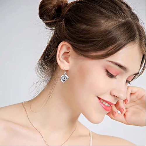 FUSTMW Photographer Gift Camera Infinity Love Charm Y Necklace Travel Jewelry Photography Gifts (Camera earring) - Thumbnail 6