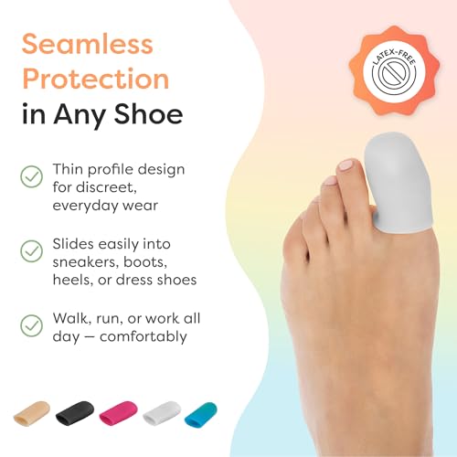 Image of ZenToes Gel Toe Cap and Protector - Pack of 6 Protect Ingrown Toenails, Blisters, Missing Toenails