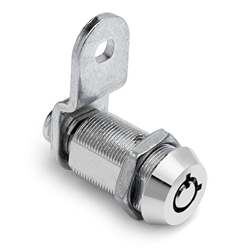 Westway Locks 1 1/8" Tubular Cam Lock With Chrome Finish - Keyed Alike 1 Pack With 2 Keys, 1 1/4" Cam And Offset Cam Lock - Cabinet Lock, Drawer Lock, Rv Compartment Lock, File Cabinet Lock #TOP7