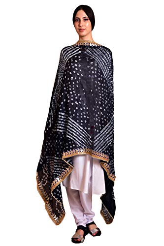 eloria Women's Tafeta Silk Embellished Dupatta Bandhani Bandhej Jaipuri Rajasthani Dupatta3