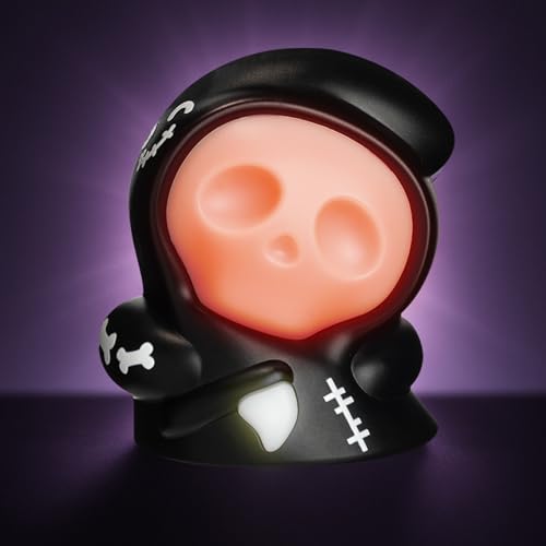 IHALO Veilleuse personnalisée pour enfants, fantôme, faucheuse, à intensité variable, 3 couleurs, avec autocollants DIY, rechargeable, avec roulettes, rechargeable pour cadeaux d'anniversaire