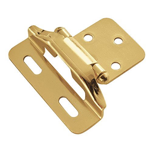 Hickory Hardware P60010F-3 Semi-Concealed 1/4-Inch Overlay Hinge, Polished Brass #TOP17