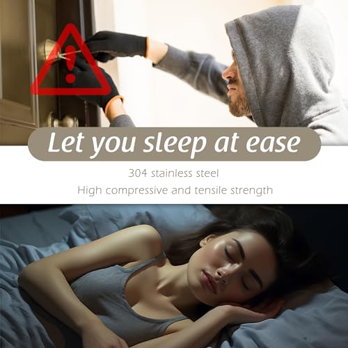 MEGAVOW 2 Pack Tragbares Türschloss, Edelstahl Reiseschloss, Ohne Bohren, Reiseschloss tür Universal mit Aufbewahrungstasche für Zuhause, Hotel, Türschlösser für Reisende