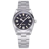 Baltany Explorer Watches for Men, Classic Explorer Homage Sports Watch, S4056 GADA Watch (Black NH38)