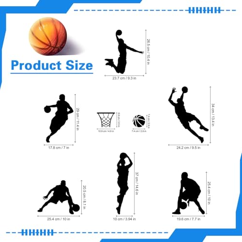 Vinilo decorativo pared baloncesto negro 61x51 cm miniatura 2