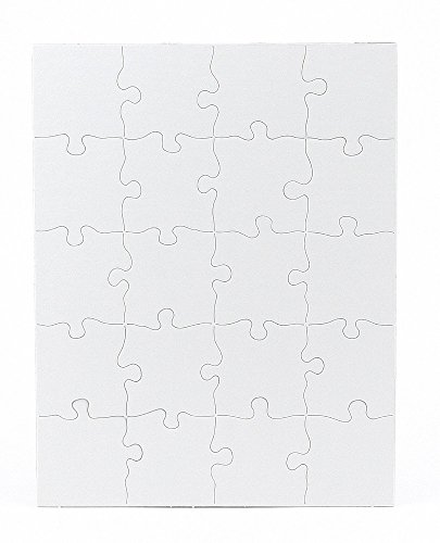 Hygloss Products, Inc Blank Decorating Art Activity, Use This Jigsaw As Party Favors, DIY Invites and More-White, Sturdy-10.25 x 13.25 Inches, 20 Pieces, 12 Puzzles, 10.25" x 13.25"