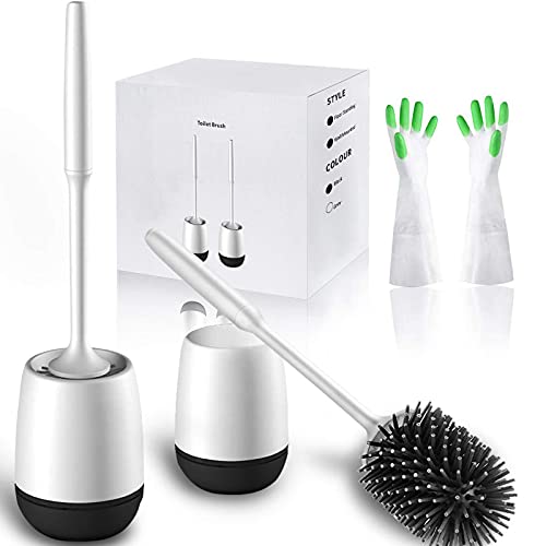WNATN 2 pack SiliconeToilet Brush and...