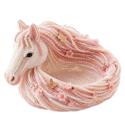 Plateau À Clés, Bol Décoratif En Forme De Cheval En Perles, Organisateur Élégant Avec Panneau Robuste, Couche De Texture Raffinée, Catégorie Maison 5,9 X 3,93 Pouces, Luminaire De Table Pour Cuisine,