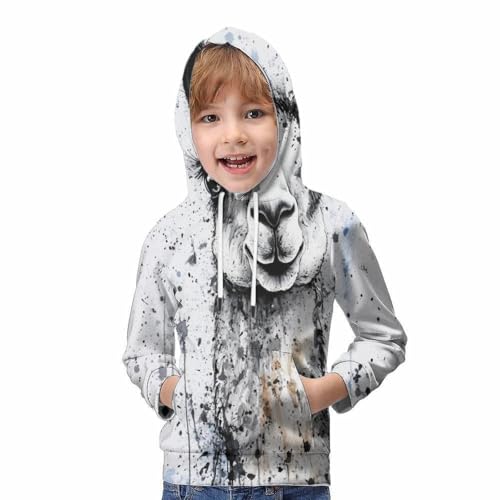 Sweat à capuche lama enfants 9-11 ans décontracté