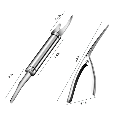ADORAMBLING Conjunto de descascador e ferramenta de desvejar camarão, descascador multifuncional de