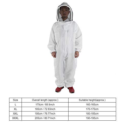 Mumusuki Beekeeping Suit, Professional Beekeeping Foldable Fencing Veil Coverall Bee Smock with Front Zipper(XL) - Thumbnail 2