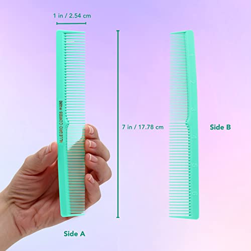 Allegro Combs 420 Hair Combs Barber Comb Set Hair Cutting Pocket Styling Combs For Hair Stylist Wide And Fine Set 12 Pk. (Fresh Mint) #TOP2