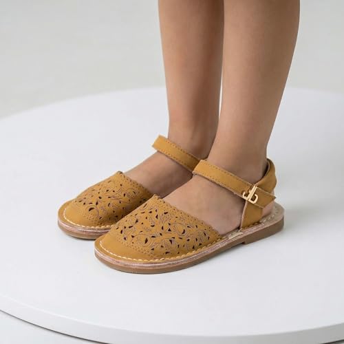 Image of THEE BRON Toddler Floral Cutout Closed Toe Sandals for Girls Breathable Summer Shoes