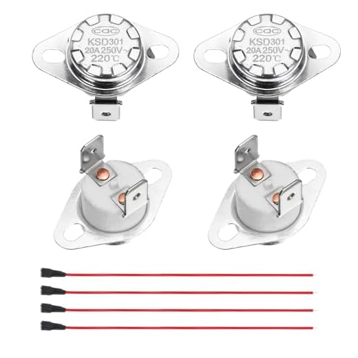 uxcell 2 Pcs KSD301 Thermostat 220°C/428°F 20A Normally Closed N.C Adjust Snap Disc Temperature Switch with Terminal Wire for Microwaves,Oven,Coffee Maker,Ceramic Material