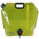 Tressify 270.5 Fl Oz / 8 L Foldable Water Container, Food-Safe Water Jug for Travel and Camping, Portable Pouch with Spigot, Pe Pa Pet Materials, Outdoor, Car