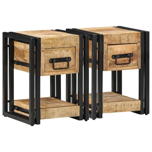 Table de chevet en bois de mangue compacte pour chambre manquant de rangement