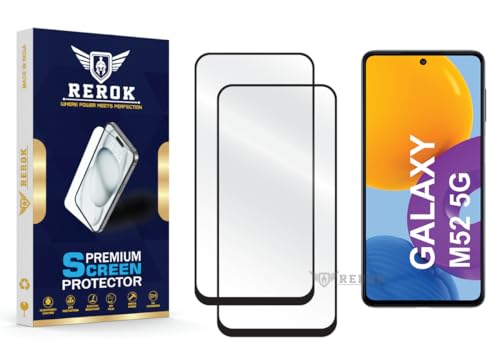 Image of Gorilla Tempered Glass Screen Protector Compatible with Samsung Galaxy M52 5G [Pack of 2] | Edge-to-Edge, Bubble-Free, Case Friendly, Easy Installation Kit