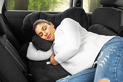 Zento Deals Bed for Car Inflatable Car Air Mattress Camping Bed Back Seat Mattress – Portable Travel Bed with Pillows – Travel Camping Sleeping Outdoor Bed – Universal Car SUV Truck and RV… (Pack 1)