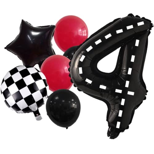 DIWULI Globos de Cumpleaños Racing 4 Años - Pista Decoración