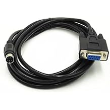 xjs XJSXZC 8P Mini Din Male to Female DB9 RS232 PLC Programming Adapter Cable 10Ft DB9 RS232