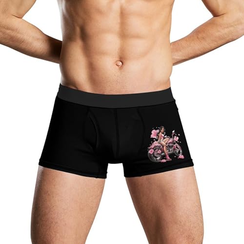 FWJZDSP Boxershorts für Herren, Motiv: Scooter, Fahrrad, Motorrad, Mädchen, weich und atmungsaktiv, Bequeme Stretch-Unterhose