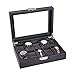 Produktbild NC Schmuckschatulle Organizer Modern Finish Uhrengehäuse Display Organizer mit voller Uhrenbox-Schwarze Uhrenbox für Herrenuhren Schmuckschatullen (Größe : L28 * B21.5 * H8cm)