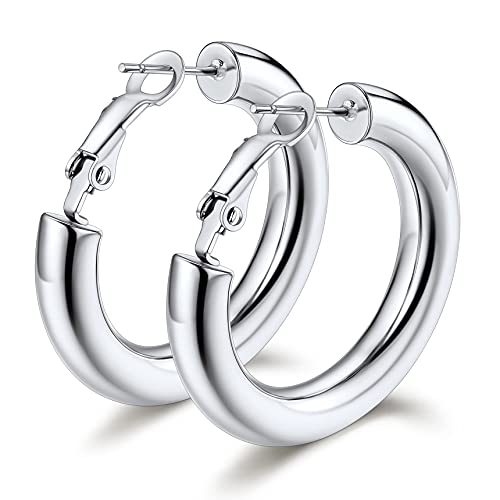 Bestyle Creolen Damen Edelstahl Ohrringe Groß Runde Kreolen Hoop Ohrringe Ohrpiercing Ring 30 40 60 80 mm für Frauen Cover