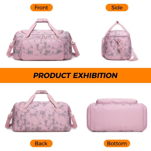 Image of Uarition Gym Bag for Men & Women - 50L Duffle Bag for Travel, Pink Tie-Dye