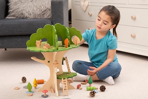 tickit 74059 Woodland Trail Tree House - Wooden Treehouse - Playhouse - Small World Play