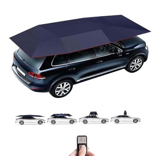 SOTIKARERY Sombrilla Plegable Portátil para Cochera,Toldo AutomáTico con Remoto,Aislamiento Térmico Exterior,Disponible 4,2/4,8/5,2 M,para La MayoríA De VehíCulos 4.8mSilver