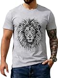 CJQCJQ Mens Graphic t-Shirts Sketch Lion Head...
