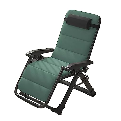 Chaise longue pliante extérieure verte pour terrasse et piscine