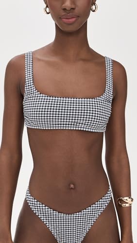 Good American Women's Gingham Square Neck Bikini Top2