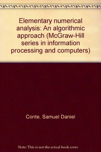 Elementary numerical analysis: An algorithmic a... B0006BN1GI Book Cover