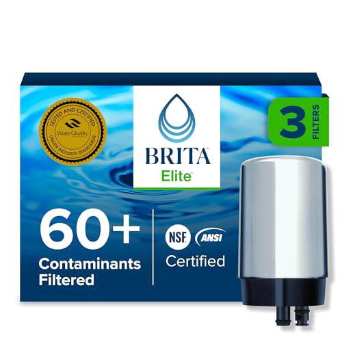 Image of Brita Elite Replacement Faucet Water Filter, Chrome, 3 Count