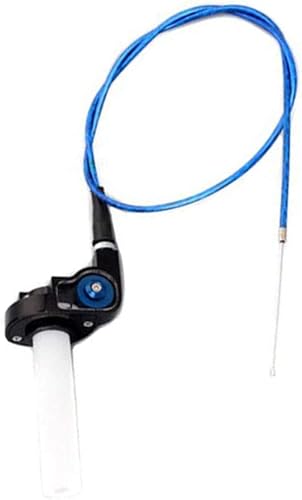 SEIYOGDS Poignée D'accélérateur Avec Câble, Tirage Rapide 50cc Poignées de Guidon de 7/8 Pouces Kit de Câble pour Quad ATV Quad Pit Dirt Bike (Bleu) Cover