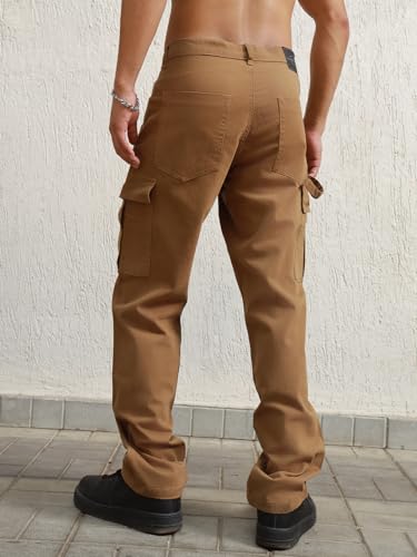 Image of Hubberholme Men Smart Casual Summer Cotton Loose Fit Mid-Rise Trousers 65