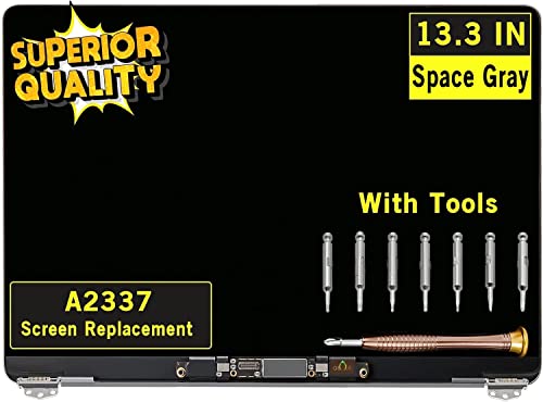 Image of Screen Replacement for MacBook Air A2337 M1 2020 Year EMC 3598 MGN63 MGN93 MGND3 MGN73 MGNA3 MGNE3 Retina Full LCD Display Screen Complete Top Assembly 13.3 inch 2560x1600 (Space Gray)