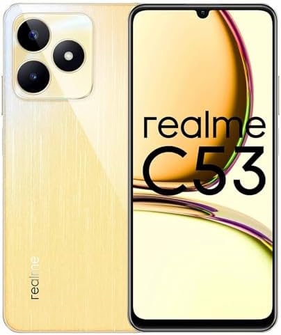 realme C53 Android Smart Phone, 50MP AI Camera, 6.74" LCD Display, 8GB RAM 256GB ROM, 5000mAh Battery, 33W Supervooc Charge, Champion Gold, GSM Carriers only, NOT for CDMA, European Power Adapter