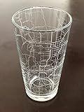 16 oz Pint Beer Glass Urban City Map Tulsa Oklahoma