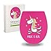 Produktbild SITZPLATZ® WC-Sitz mit Absenkautomatik, Einhorn Dekor Real Magic, antibakterieller Duroplast Toilettensitz, Schnellbefestigung, ovale Standard O Form universal, Metallscharnier, Pink Unicorn, 40369 6