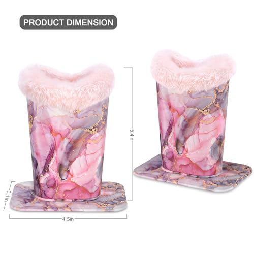 Image of Eyeglasses Holder,Plush Lined PU Leather Pattern Stand Case with Magnetic Base,Unisex for Women Men