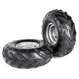 ELANER 145/70-6 Wheels,145 70-6 ATV Wheels for Quad ATV Go Kart Tubeless Tyres Kazuma Roketa 110cc Motovox MBX10 MBX11 MBX12 RT100 (Silver)