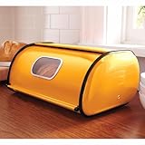 Montgomery Ward Window Breadbox for Kitchen Countertop - Food Storage, Sleek Design, Rear Air Vents, Gold Honey, 17' l x 10.5' w x 7.25' h
