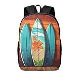 OUSIKA Mochila de moda, casual, de viaje, ligera, para laptop, tabla de surf en madera, mochilas para laptop para mujeres y hombres, Negro, Talla única