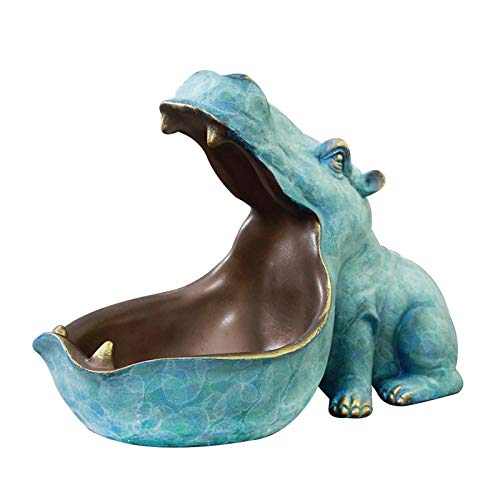 Sroomcla Dekoschale Harz Nilpferd Schmuckablage Schlüssel Tablett Aufbewahrungsbox Für Schlüssel Geldbörsen Uhren Münzen 285x16x22 cm smart Cover