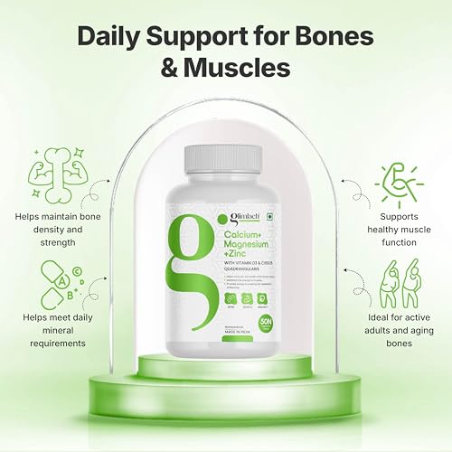 Image of GLIMLACH Calcium Magnesium & Zinc Tablets with Vitamin D3 & Vitamin C Complex Tablet with Amla and Zinc for Men & Women - Supports Energy, Immunity, Antioxidant, Bone Health