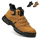 Aohuyergai Botas De Seguridad Para Hombre Ligeros Botas De Trabajo Mujer Comodas Con Puntera De Acero Antipinchazos Zapatos Industriales De Construcción Amarillo 45 EU