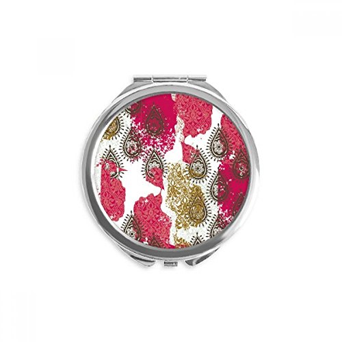 Espejo de bolsillo portátil para maquillaje con reflejo nítido y diseño abstracto